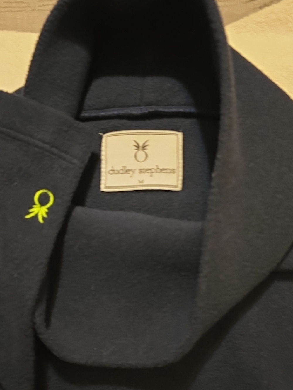Dudley Stephens Navy Fleece Stand-up Collar Pineapple Logo M